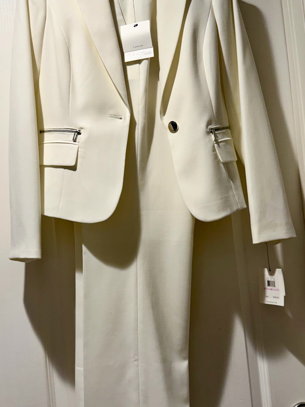 Calvin Klein Cream Tailored Blazer Jacket
